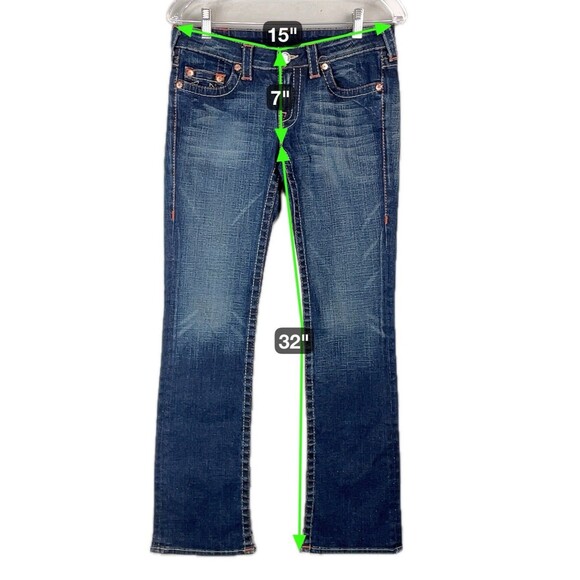 True Religion Women 30 Jeans Vintage World Tour Johnny Bootcut Stretch USA Y2K - Picture 2 of 13